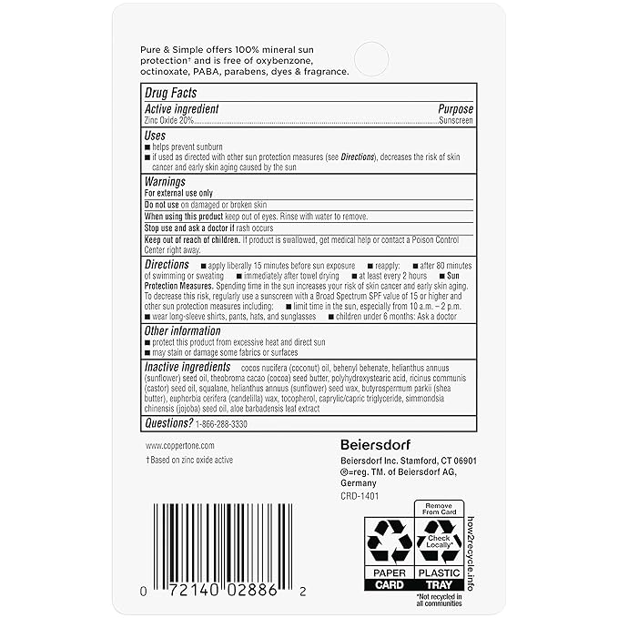 Coppertone WaterBabies Baby Sunscreen Spray SPF 50 (6 Oz) + Pure and Simple Baby Sunscreen Stick SPF 50, Tear Free (0.49 Oz), Hypoallergenic