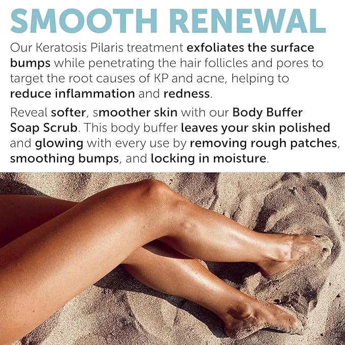 Body Soap for Keratosis Pilaris | Exfoliating Soap Scrub with 10% AHA & Micro Pumice Beads | Buffingbar for Smooth Skin, Strawberry Legs, Ingrown Hair & Razor Bumps | Bar Soap for Men and Women 4.2 oz