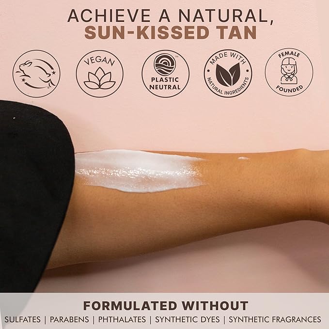 Beauty by Earth Self Tanner - USA Made with Natural & Organic Ingredients, Moisturizing Self Tanning Lotion with Aloe Vera & Coconut for a Natural Glow, Streak-Free Fake Tan, Medium to Dark