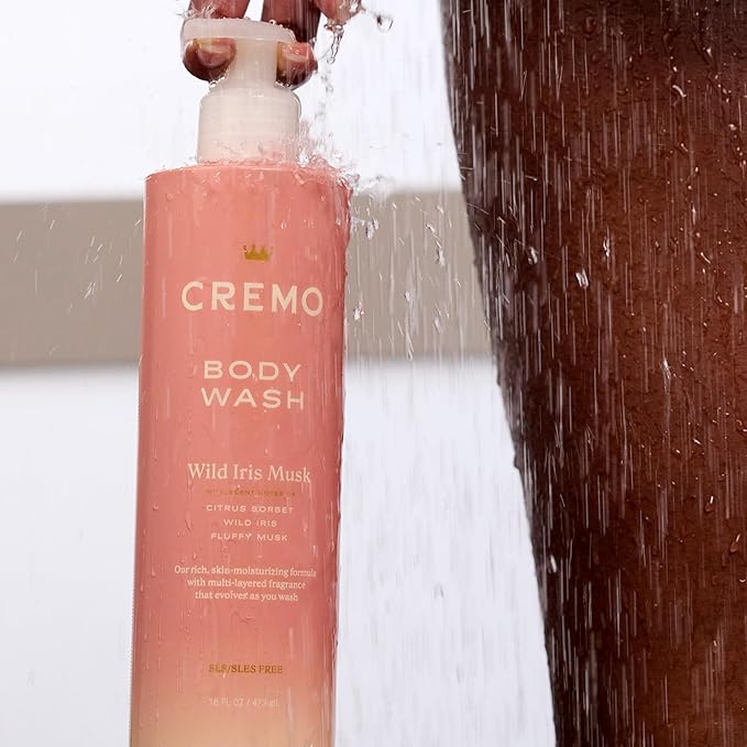 Cremo Wild Iris Musk Skin Moisturizing Body Wash for Women, Notes of Citrus Sorbet, Wild Iris, and Fluffy Musk, 16 Fl Oz