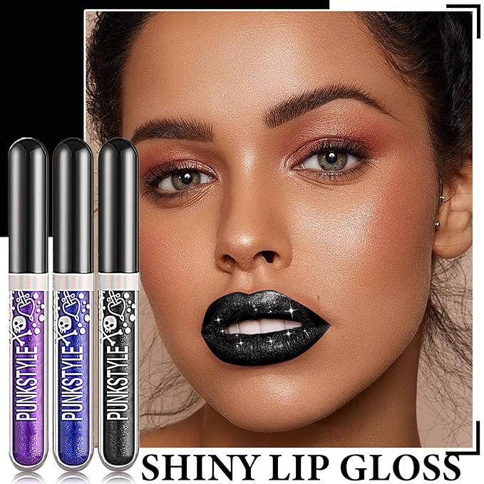 3Pcs Matte Glitter Liquid Lipstick Set,Glossy Shimmer Lip Glitter