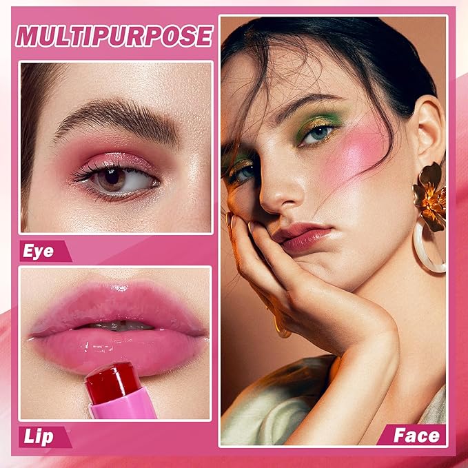 4PCS Cooling Water Jelly Tint Blush Stick for Cruelty Free