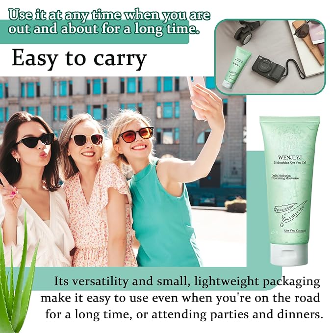 Aloe Vera Gel for Face,Moisturizing Hydrating After Sun Lotion for Body,Non-Sticky Pure Aloe Vera Gel,Fast Absorbing,All Skin Types