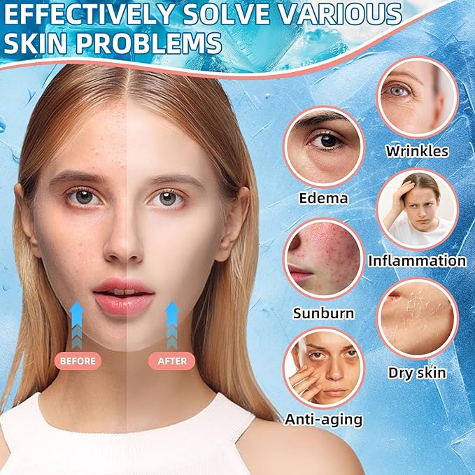 Silicone Facial Ice Cube Roller Massager, Facial Beauty Care Tool, Reusable Face Ice Mold - Brighten Skin, Reduce Puffiness for Face & Eyes (Pink)