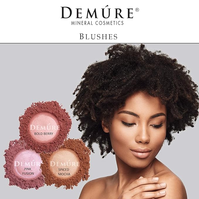 Demure Mineral Blush Makeup (Pink Fusion), Loose Powder By Demure
