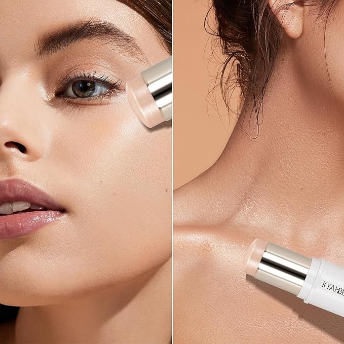 Dewy Highlighter Makeup 15g/0.53fl.Oz, Highlighter Makeup Stick for Face and Body, Radiant & Shimmer Glow, Buildable Color for All Day | Vegan & Cruelty-Free | Champagne Beige Gold