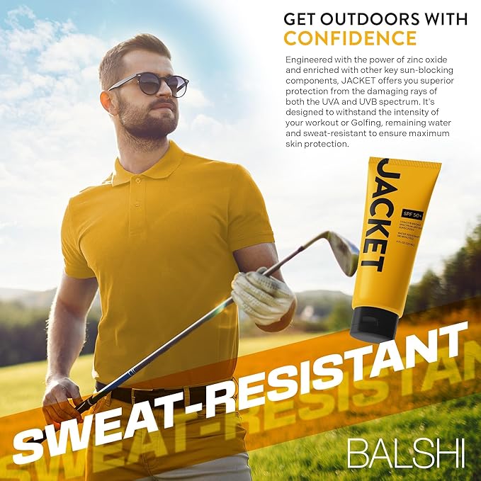 Sport Sunscreen SPF 50+, Water Resistant, Oil Free, Anti-Aging Cream, Vitamin and Antioxidant Enriched, Age Spot Remover, Oxybenzone Free, Sun Screen Protector for Face and Body - 4 FL OZ