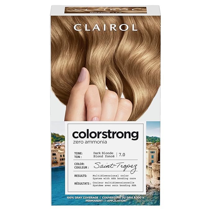 Clairol ColorStrong Permanent Zero Ammonia Hair Dye, 7.0 Dark Blonde - Saint-Tropez Hair Color, Pack of 1