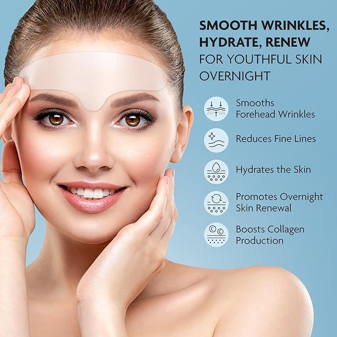 Dersie Silicone Forehead Wrinkle Patches: Reusable Anti Wrinkle Pads for Wrinkles - Overnight Use Forehead Wrinkles Treatment (3 Count (Pack of 1))