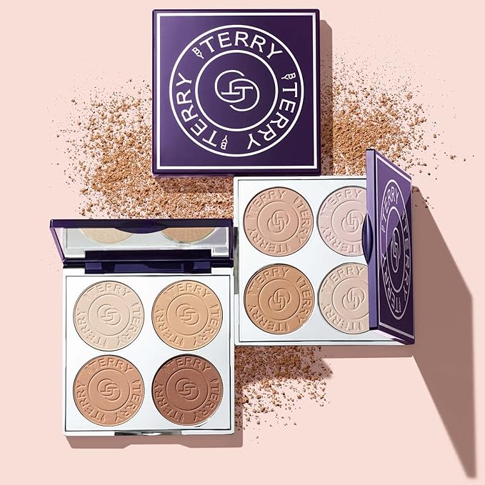 By Terry Hyaluronic Hydra-Powder Palette, 4-Shade, Vegan Contour Palette For Flawless & Matte Complexion, Medium to Warm