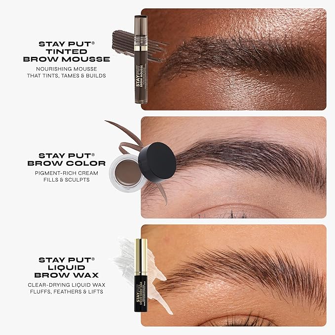 Milani Brow Tint- Stay Put Tinted Brow Mousse, Nourishing, High-Pigment infused with Shea Butter, Jojoba Seed Oil & Panthenol Vitamin B5 - Brown Black