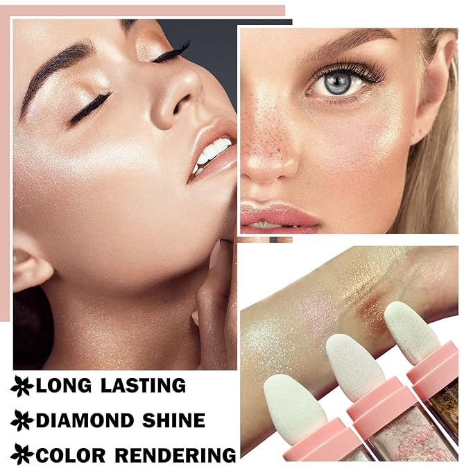 3PCS Polvo De Hadas Body Shimmer Glitter Highlighter
