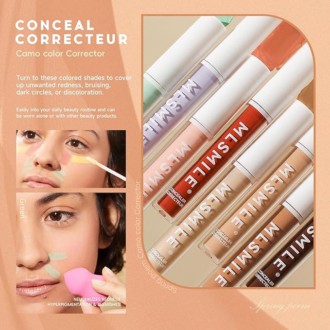 Color Liquid Conceal Contour Foundation, Waterproof 8 Colors Tone, 08