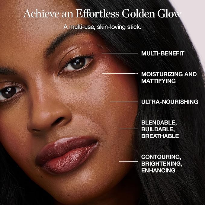 Ogee Sculpted Face Stick - Citrine (CITRINE - RADIANT GOLD SHIMMER) Certified Organic Bronzer Stick & Highlighter Makeup - Multi-Use Bronzer Stick for Face