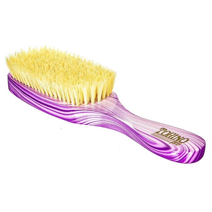 Torino Pro Wave Brush #701-7 Row Soft bristles -100% Pure Boar Bristles - Great for laying down your 360 Waves