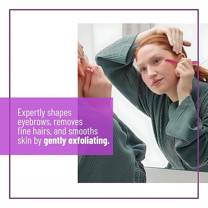 BYONE Razor, Face Razors for Women, Facial Hair Removal, Dermaplaning Tool, Exfoliator & Shaver for Smooth Skin, Microblades, Peach Fuzz Remover Eye Brow Trimmer, Eyebrow Blades, Beauty Shavers