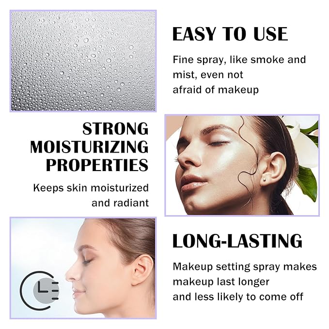 2PCS Makeup Setting Spray for Face,Waterproof Setting Spray for Makeup,Long Lasting Oil Control Finishing Holding Face Mist,Refreshing Hydrating Glossy and Matte Fixing Facial Mist Make Up Set A5