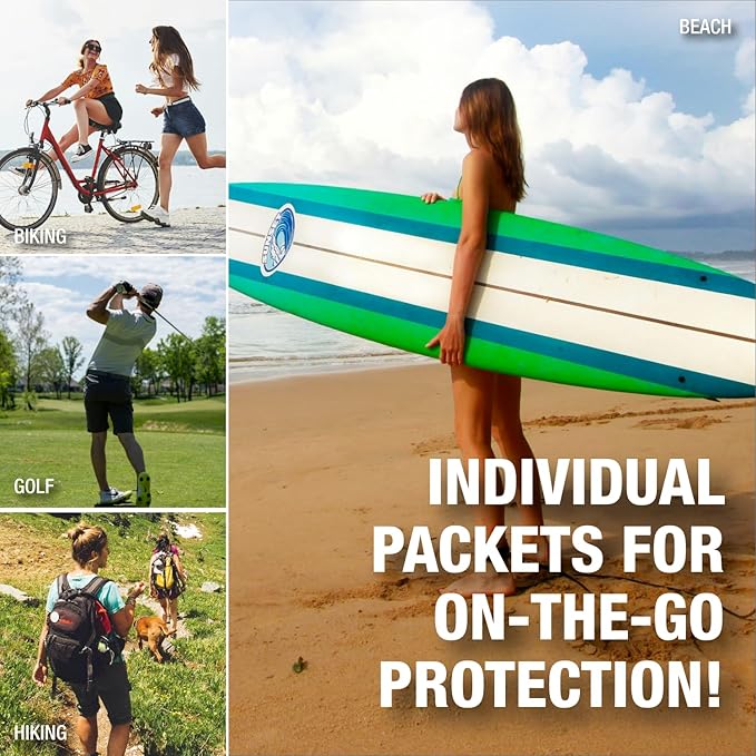 CoreTex Sun X 50 SPF Individual Sunscreen Packets Travel Size (100ct.) - Paraben, Oxybenzone, & Octinoxate Free - Oil Free, Broad Spectrum (UVA/UVB) Sunscreen - Water & Sweat Resistant up to 80 Min.