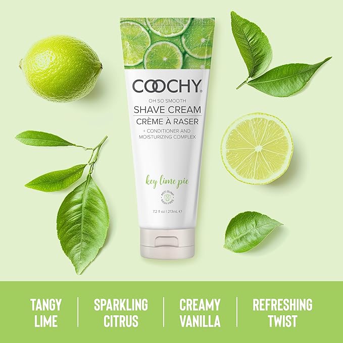 Coochy Shave Cream - Moisturizing Shave Lotion - Gentle Intimate Shaving Cream - For Bikini Area, Underarms, Legs & More - Rash-Free, Hydrating Formula - Key Lime Pie, 32 oz