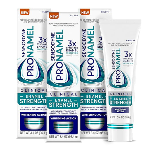 Sensodyne Pronamel Clinical Enamel Strength Toothpaste, Whitening Action, 3.4 oz (3 Pack)