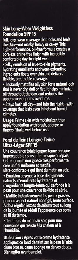 Bobbi Brown Skin Long-Wear Weightless Foundation SPF 15-1 Ivory Women 1 oz