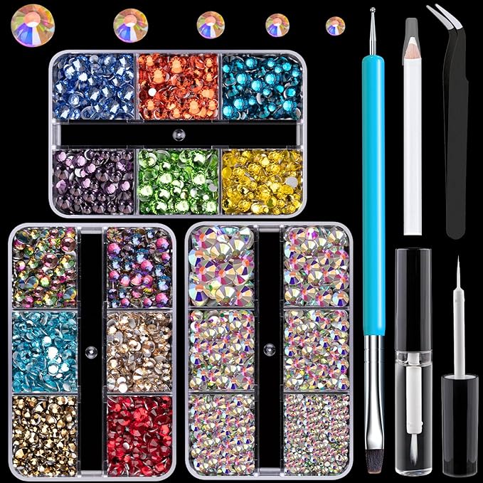 Colorful Face Gems for Makeup Set, Flatback Gorgeous