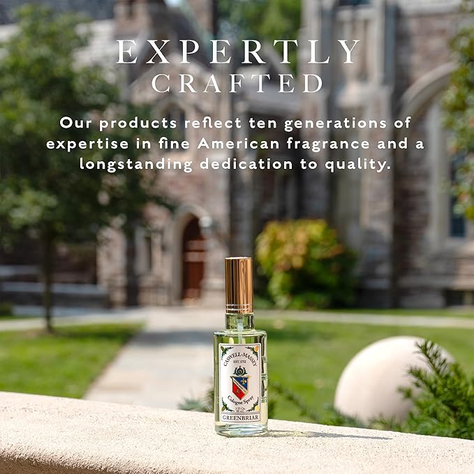 Caswell-Massey Greenbriar Cologne Spray, Classic and Zesty Scent with Citrus, Sage & Patchouli, Fragrance for Men, Made in USA, 0.25 Oz