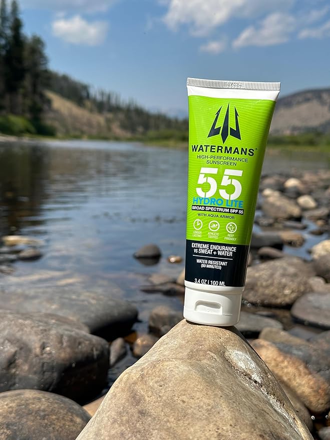 WATERMAN'S Hyrdo Lite SPF 55 Broad Spectrum Reef Safe Sunscreen for Face and Body, Fragrance-Free, Oxybenzone Free - 3.4oz