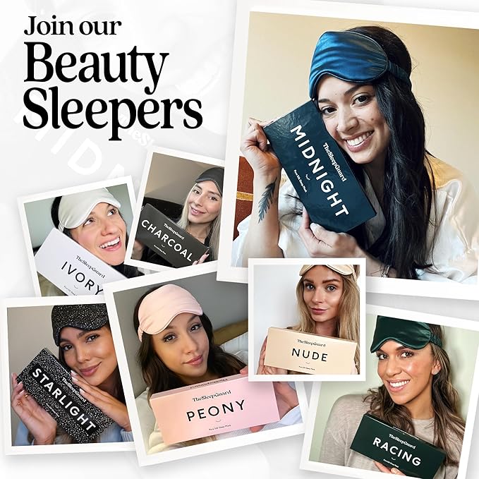 Pure Silk Sleep Mask [100% 6A Mulberry Silk, 22 Momme] Light Blocking Travel Essentials. Eye Masks for Sleeping. Black Oeko-Tex Blindfold. Eye Covers for Men & Women