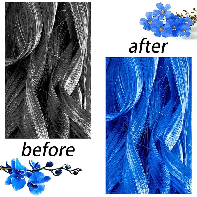 Blue Temporary Hair Color,Natural Hair