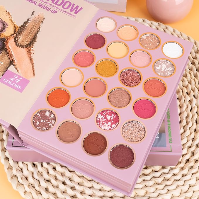 4-Layer Multi - Functional Beauty Book Kit- Style Makeup Palette Ingeniously Combines Eyeshadows, Blushes, Highlighters, Contour Powders In One,Best Choice for A Gift for Women (U201B)