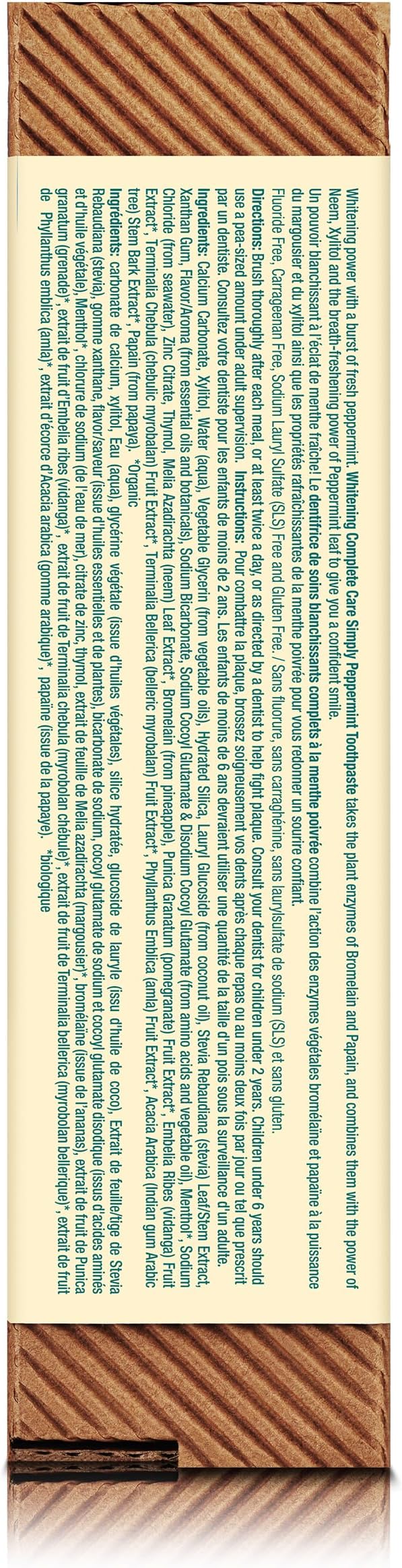 Himalaya Botanique Complete Care Whitening Toothpaste, Simply Peppermint, for a Clean Mouth, Whiter Teeth and Fresh Breath, 5.29 oz