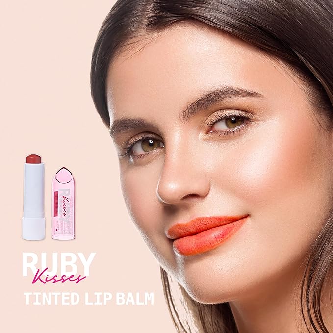 Ruby Kisses Balm Up Tinted Lip Balm, Non-Greasy Hydrating Formula, Nourishing Coconut Core & Vitamin E Infused, Lip Care with Natural Shine, Lightweight Sheer Color (Pink Nude)