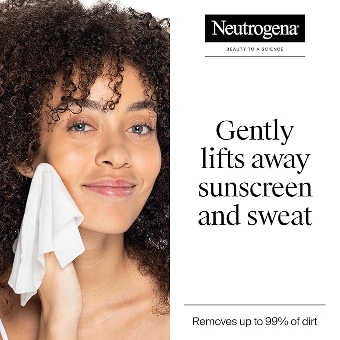 Neutrogena Gentle Facial Cleansing Wipes, Ultra-Soft Micellar Cleansing Wipes for Effortless Cleansing Made Gentle, Fragrance Free Face Wipes for Sensitive Skin, Hypoallergenic, 25 ct