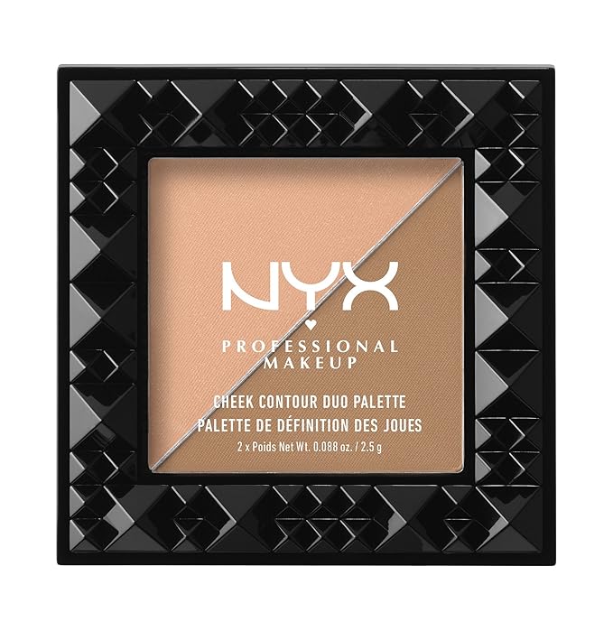 NYX PROFESSIONAL MAKEUP Cheek Contour Duo Palette, Two To Tango, 0.18 Ounce