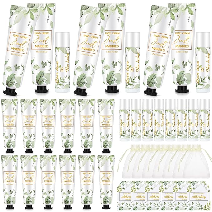25 Set Wedding Lip Balms and Wedding(Greenery)