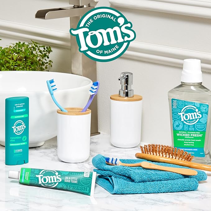 Tom's of Maine Wicked Fresh! Natural Fluoride Anticavity Toothpaste, Cool Peppermint, 3 Pack, 4.0oz