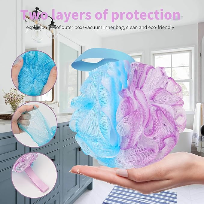 Bath loofah sponge back scrubber