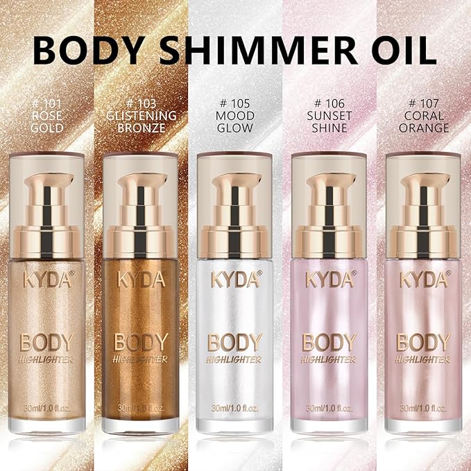 Body Shimmer Oil,Liquid Glow Illuminator Body Luminizer Glow Fl Oz#106