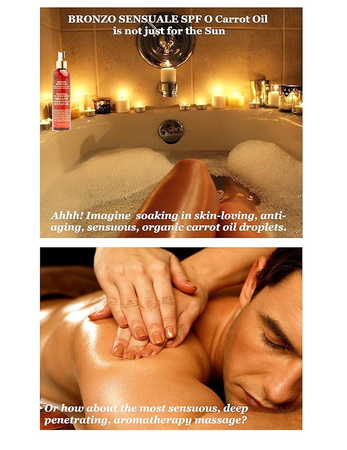 NO Sunscreen Golden Tanning Organic Carrot Oil 8.5 Ounces