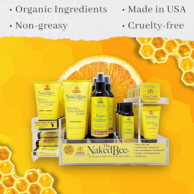 The Naked Bee Moisturizing Hand and Body Lotion, enriched with Orange Blossom(45 ml), Citron & Honey (1.5 oz), Coconut & Honey (1.5 fl oz), 3 Pack