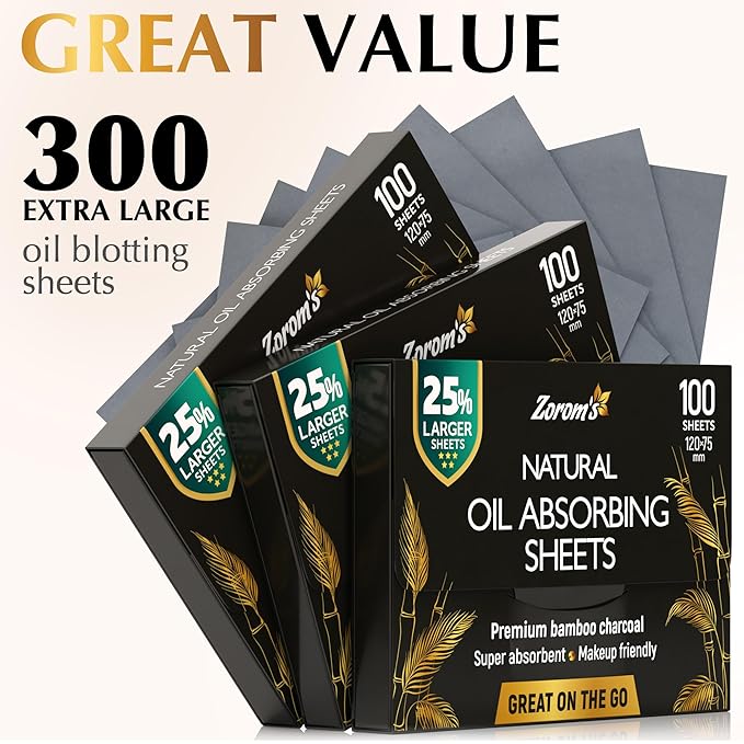 Natural Oil Blotting Sheets for Face with Bamboo Face