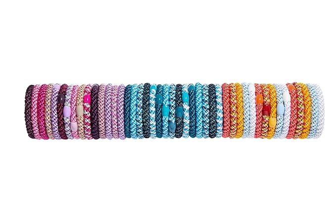 L. Erickson Grab & Go Pony - Metallic Espresso - 8 Pack Ponytail Holder Hair Ties