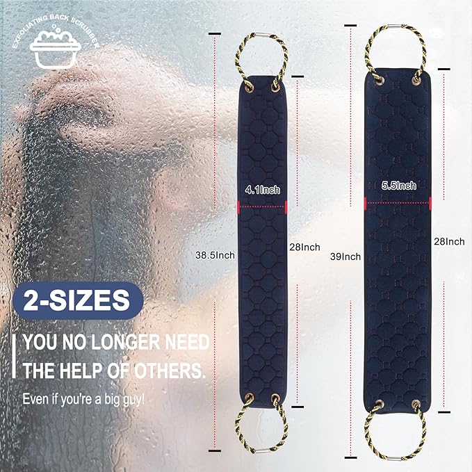 Exfoliating back scrubber with handles,