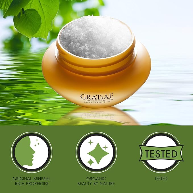 Gratiae Organics Exfoliating Body Scrub, Passion Fruit and Lime for All Skin Types 8.5 Fl oz