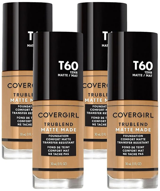 COVERGIRL TruBlend Matte Made Liquid Foundation, Warm Sun (Pack of 4)
