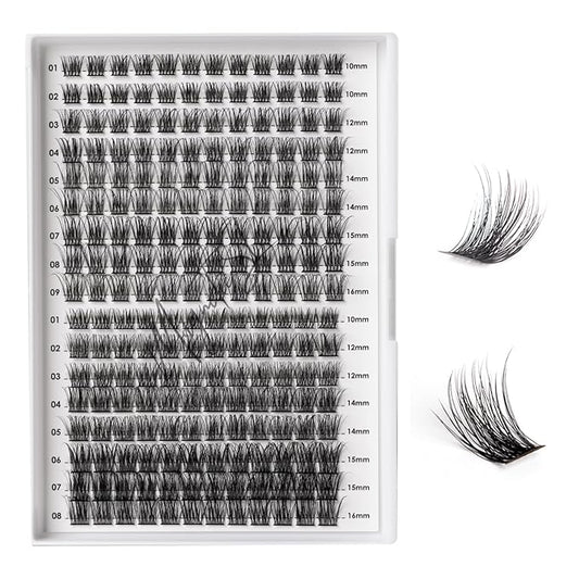 Lash Clusters 204 Pcs Individual Lashes Clusters Eyelash Extensions False Eyelashes DIY Lash Extension Kit Reusable False Eyelashes Natural Look Mix 10-16mm C D Curl(DM20+DM23)