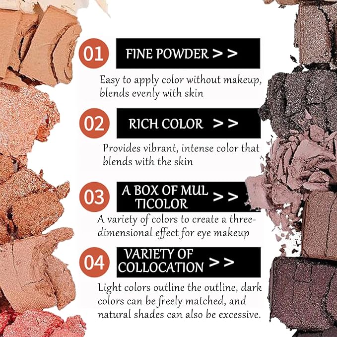 2 Pcs 12 Colors Eye Shadow Palette,Nude Matte