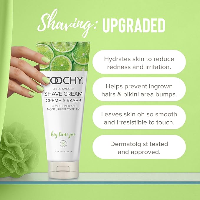Coochy Shave Cream - Moisturizing Shave Lotion - Gentle Intimate Shaving Cream - For Bikini Area, Underarms, Legs & More - Rash-Free, Hydrating Formula - Key Lime Pie 12.5floz/ 370mL