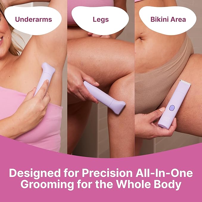 Smoothie Bikini Trimmer - Electric Razor for Women, Waterproof Hair Groomer with Adjustable Guards, Personal Shaver for Pubic Hair, Ladies Intimate Shaver and Body Trimmer (Mint)